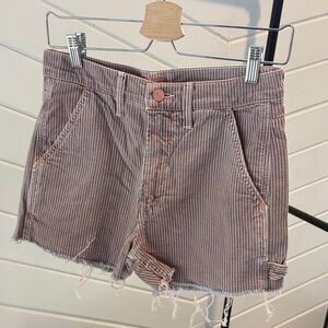 MOTHER Striped Jean Shorts